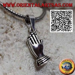 Colgante de plata manos palma a palma (símbolo de oración y unión)