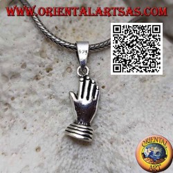 Pendentif en argent mains paume à paume (symbole de prière et d'union)