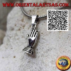 Colgante de plata manos palma a palma (símbolo de oración y unión)