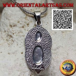 Pendentif en argent médaille ovale "apparition de la Vierge" sous le "Christ avec couronne radiata del Sol Invictus"