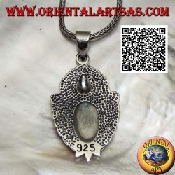 Médaille de bouclier pendentif en argent "Apparition de la Vierge" sous le "Christ avec couronne radiata del Sol Invictus"