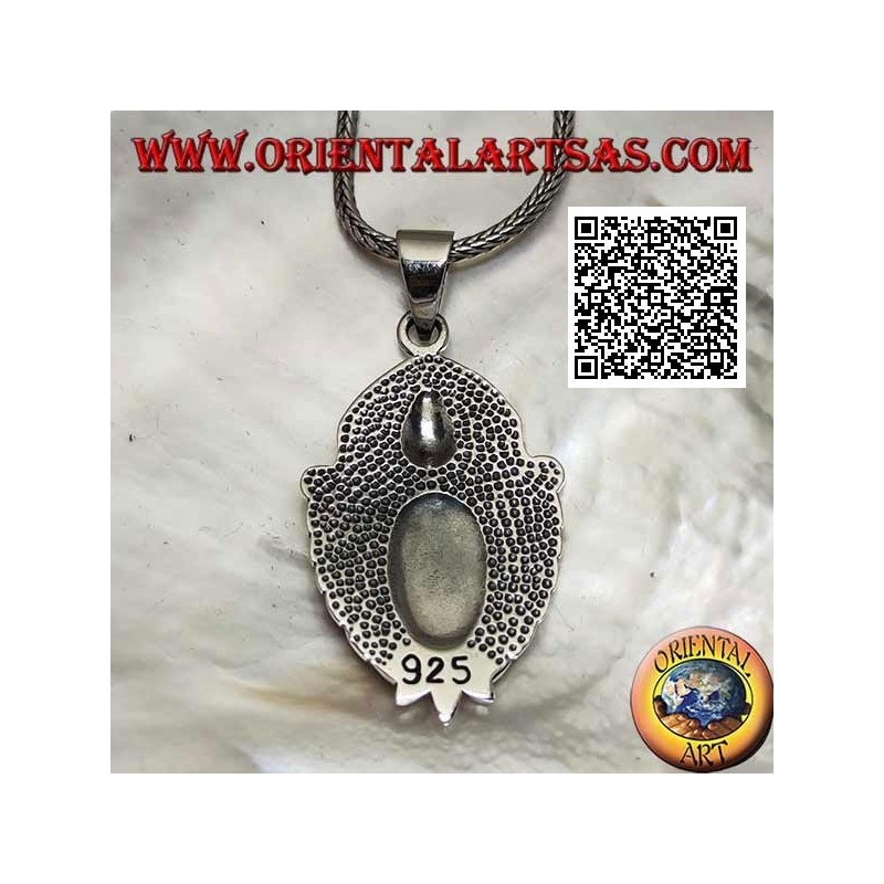 Silberanhänger Schildmedaille "Erscheinung der Madonna" unter der "Christus mit Krone radiata del Sol Invictus"