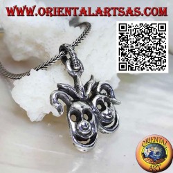 Colgante de plata par de máscaras de payaso sonriente