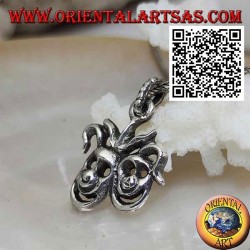 Colgante de plata par de máscaras de payaso sonriente