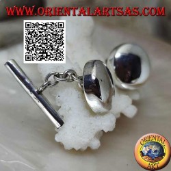 Gemelos redondos y lisos en plata 925 ‰, ligeramente redondeados (Ø 15 mm)