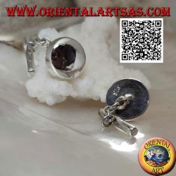 Round and smooth cufflinks in 925 ‰ silver, slightly rounded (Ø 15 mm)