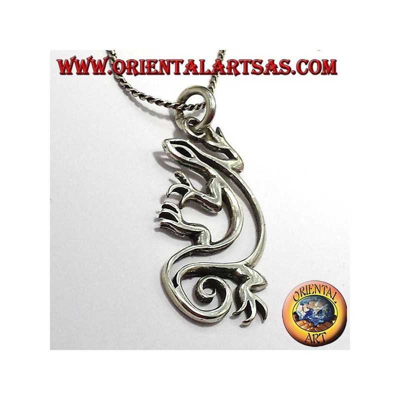 gecko pendant in silver