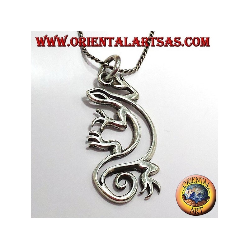 gecko pendentif en argent