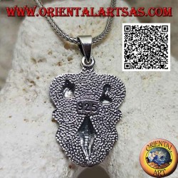 Pendentif en argent médaille "apparition de la Madone" sous le Christ couronné et saint Christophe