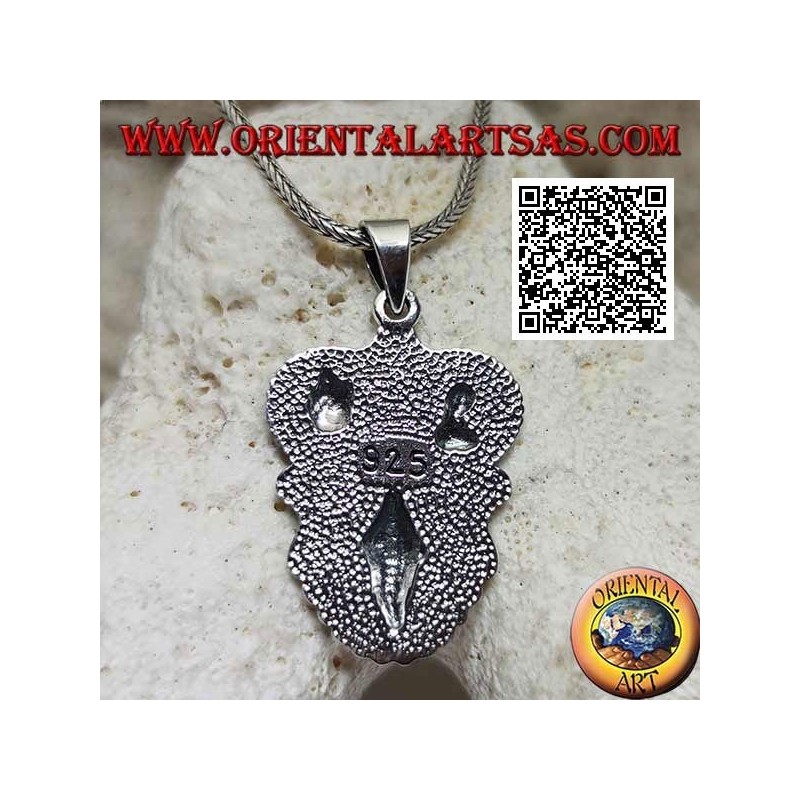 Colgante de plata medalla "aparición de la Virgen" bajo el Cristo coronado y San Cristóbal