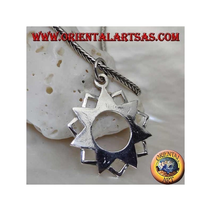 Pendentif en argent de l'étoile à sept branches Eptagramma