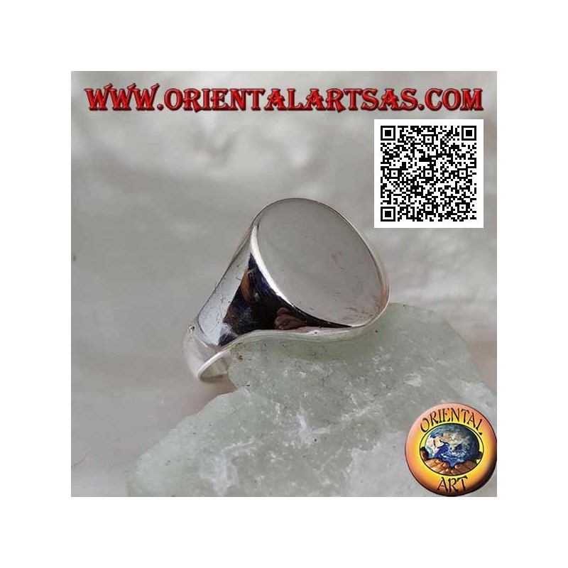 Anello in argento da falange o mignolo liscio a chevalier (incisione su richiesta)