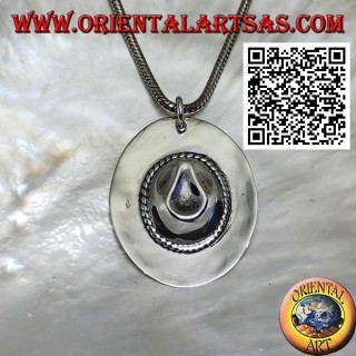 Colgante de plata en forma de sheriff / sombrero de vaquero