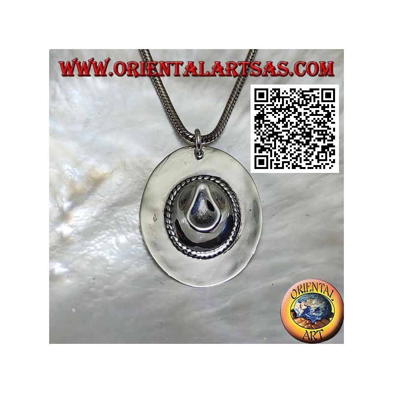 Ciondolo in argento a forma di cappello da sceriffo / cowboy