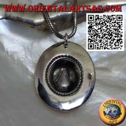 Pendentif en argent en forme de chapeau de shérif / cowboy
