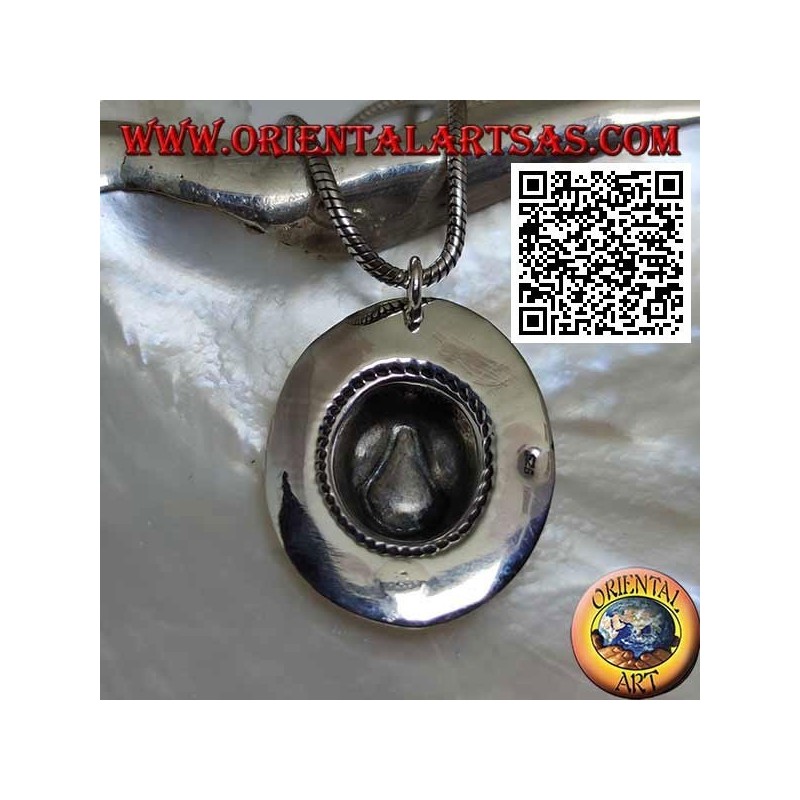 Ciondolo in argento a forma di cappello da sceriffo / cowboy