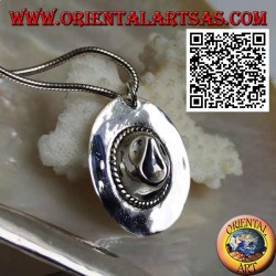 Pendentif en argent en forme de chapeau de shérif / cowboy