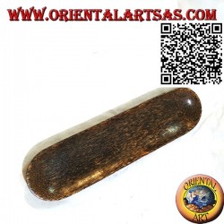 Pocket emptier, elongated oval tray in coconut wood