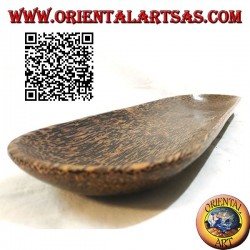 Pocket emptier, elongated oval tray in coconut wood