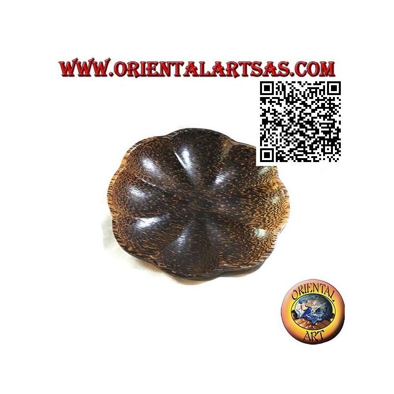 Rundes Blumentablett aus Kokosnussholz
