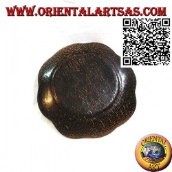 Round flower tray in coconut wood