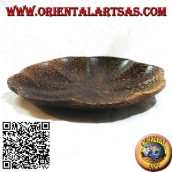 Round flower tray in coconut wood