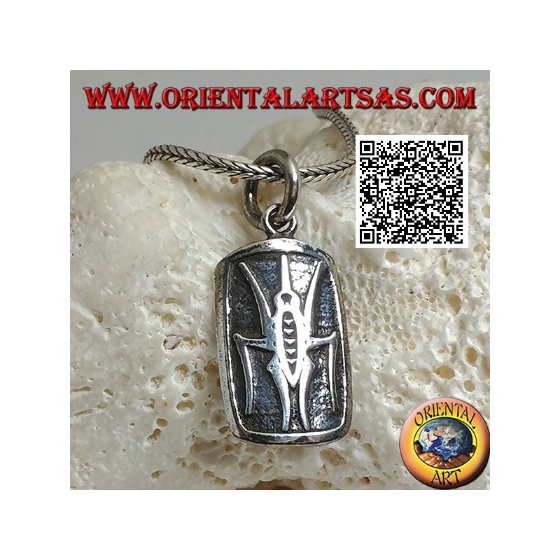 Silver pendant medal with dung beetle (Egyptian symbol of resurrection) in bas-relief