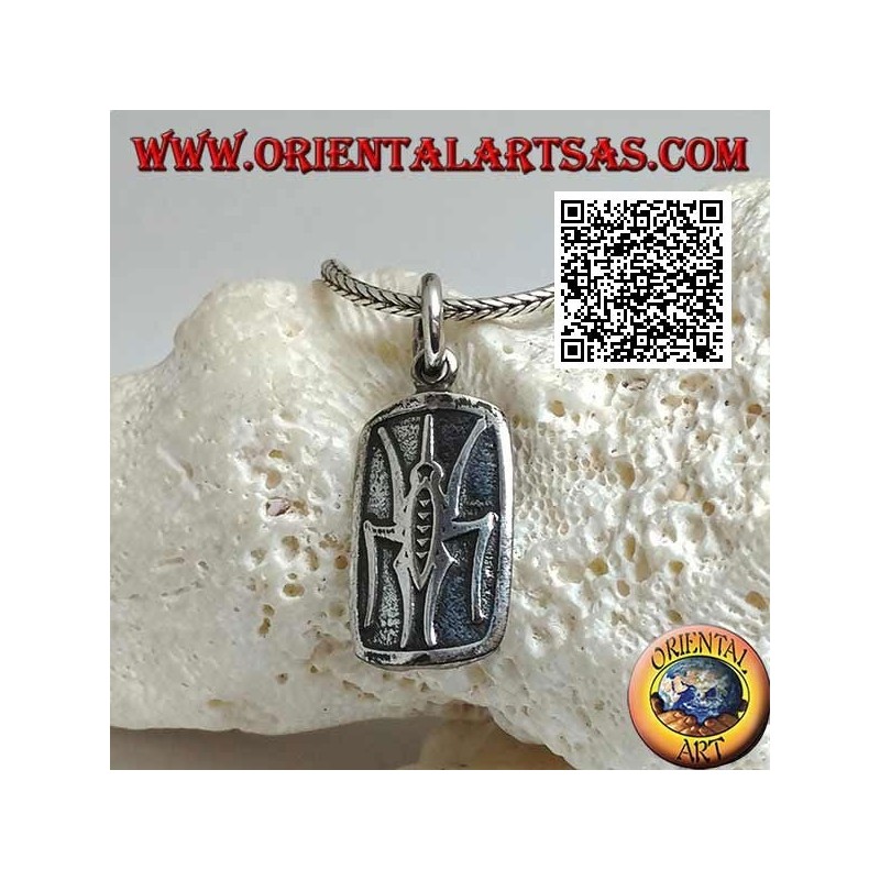 Silver pendant medal with dung beetle (Egyptian symbol of resurrection) in bas-relief