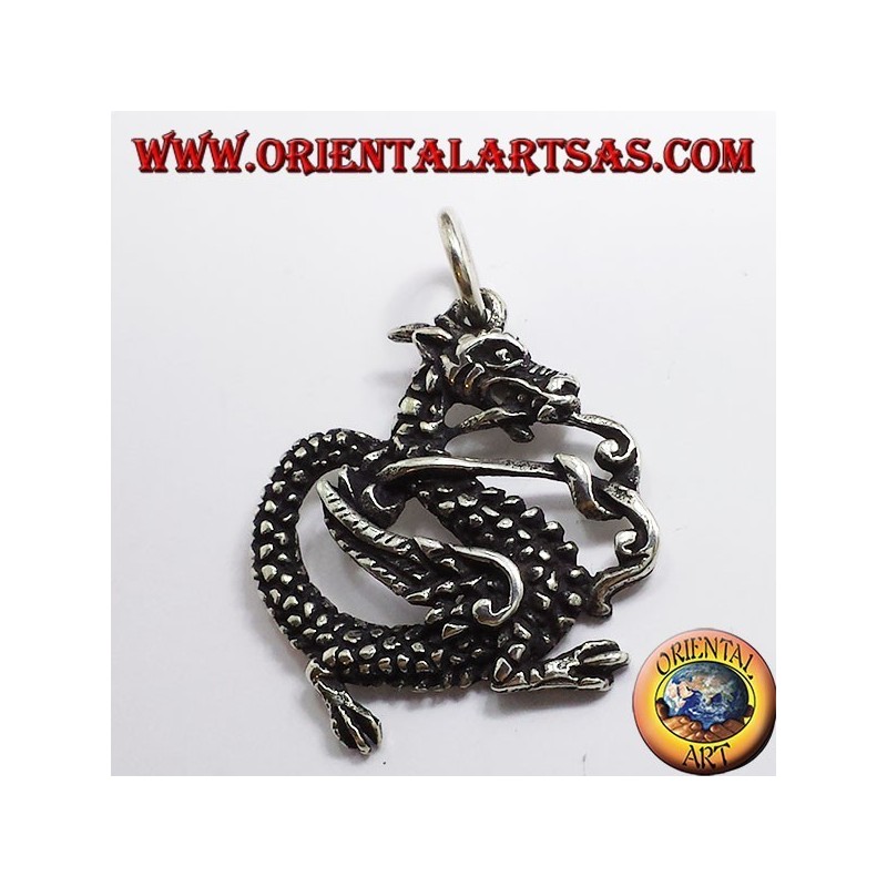 Dragón colgante, plata 925