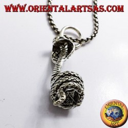 pendant cobra coiled silver