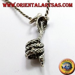 cobra enroscada colgante de plata