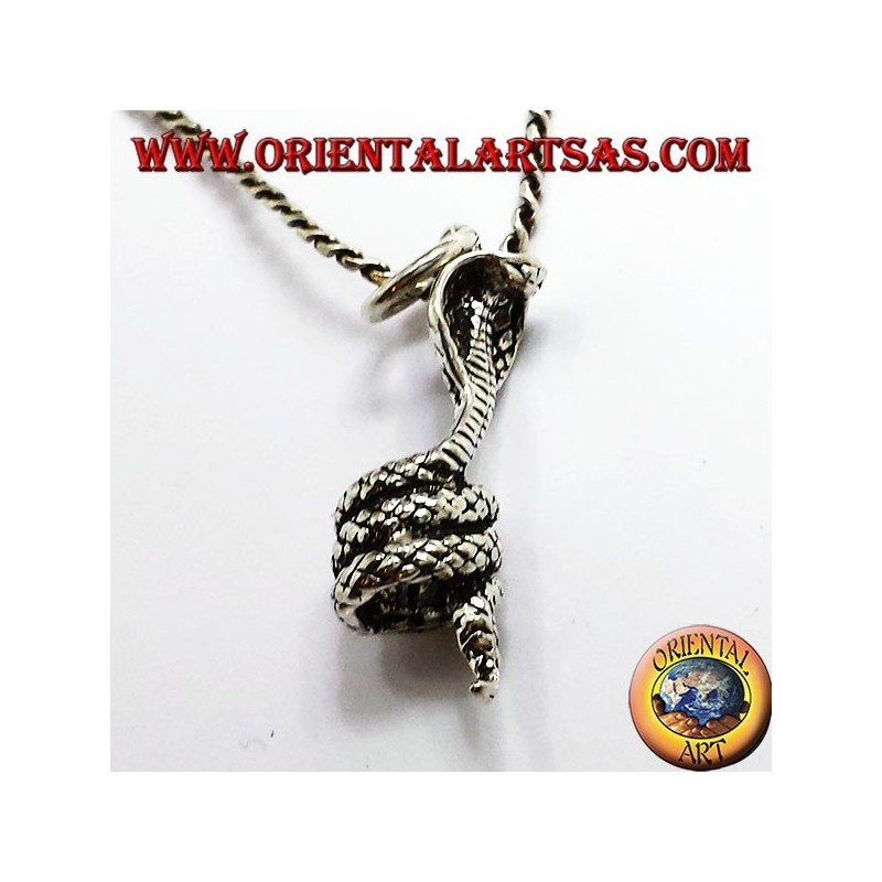 Anhänger Kobra Coiled Silber