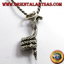 cobra enroulé pendentif en argent