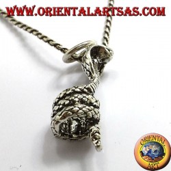 pendant cobra coiled silver