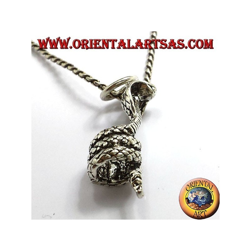 Anhänger Kobra Coiled Silber