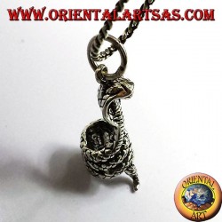 cobra enroulé pendentif en argent