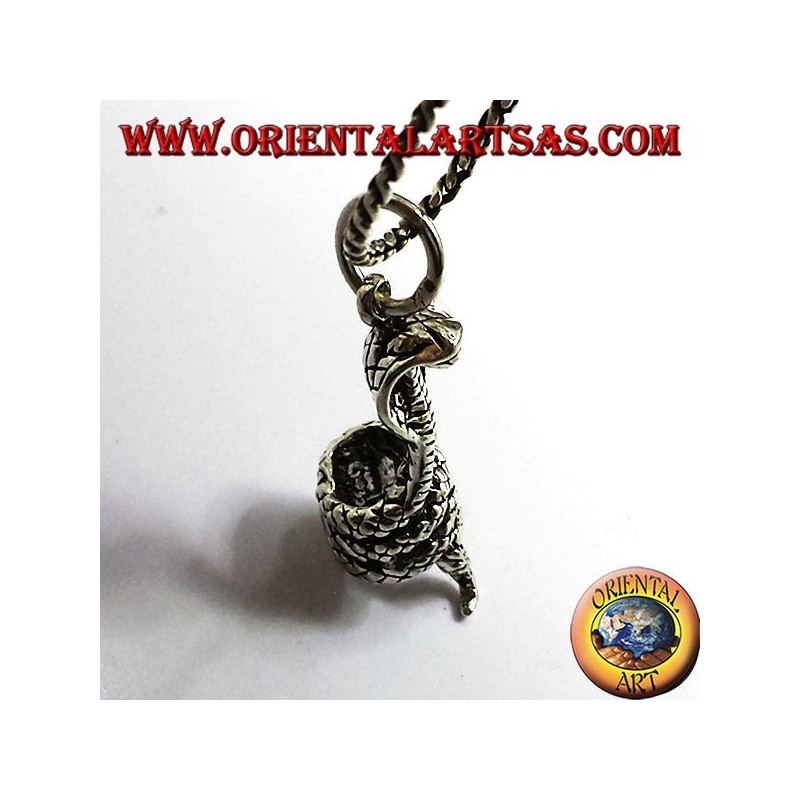 cobra enroulé pendentif en argent