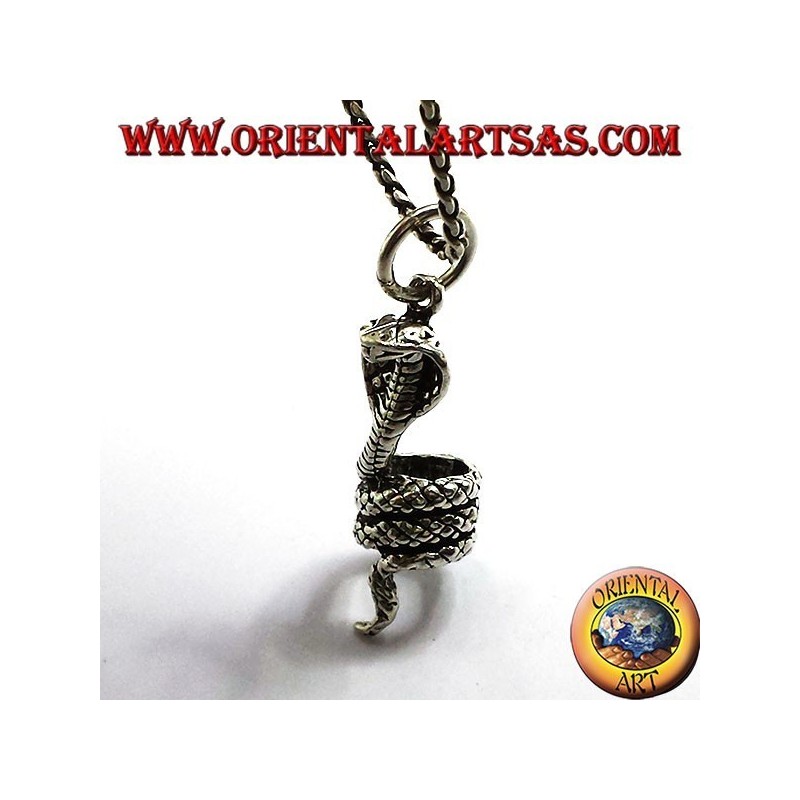 cobra enroulé pendentif en argent