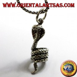 cobra enroulé pendentif en argent