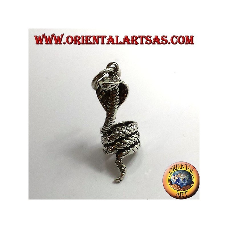 Anhänger Kobra Coiled Silber