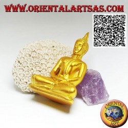 Buddha sculpture "Dhyana Mudra - symbol of meditation and wisdom" on the altar in resin (golden) 10 cm