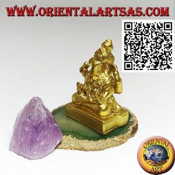 Sculpture de Ganesh "le Dieu éléphant" assis, en résine (or 7,5 cm)