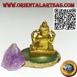 Ganesh sculpture "the elephant God" seated, in resin (gold 7.5 cm)