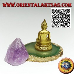 Escultura de Buda "Bhumisparsha Mudra - Sometiendo al demonio Mara" en resina (dorado) 6 cm