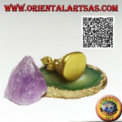 Buddha sculpture "Bhumisparsha Mudra - Subduing the demon Mara" in resin (golden) 6 cm