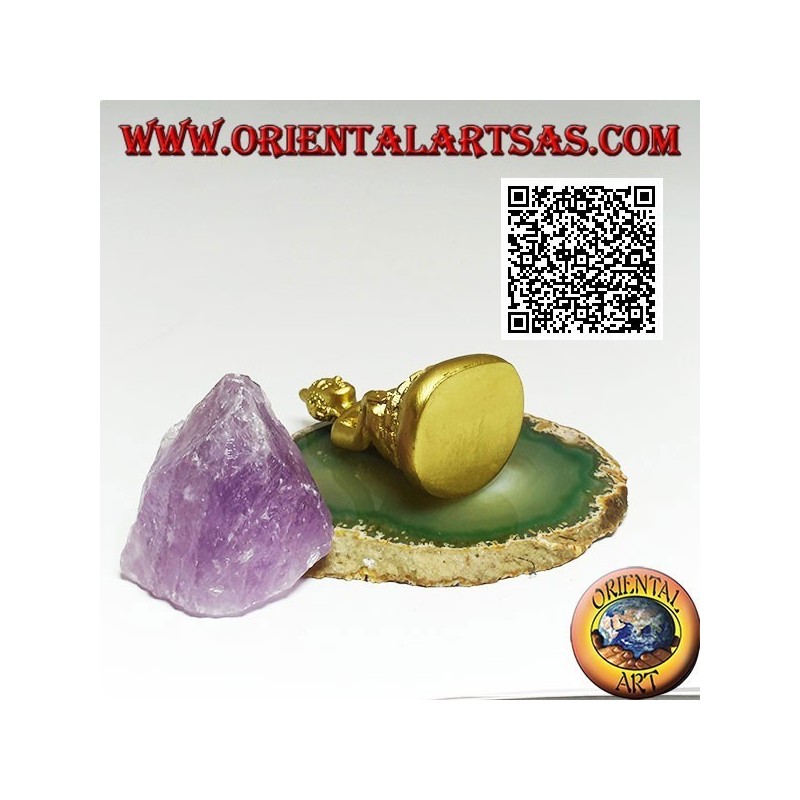 Buddha sculpture "Bhumisparsha Mudra - Subduing the demon Mara" in resin (golden) 6 cm