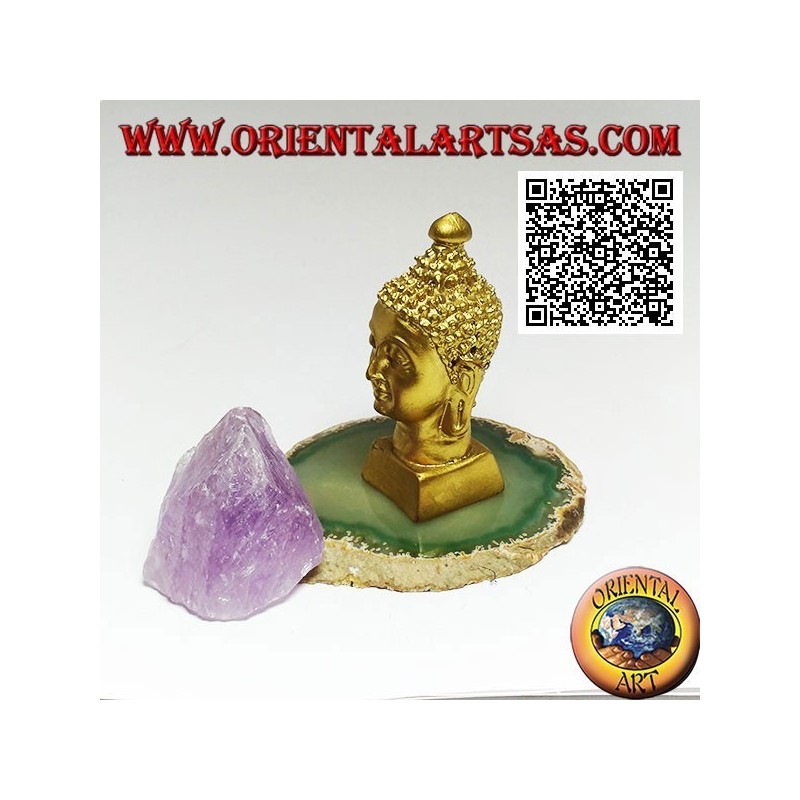 Tête de Bouddha (celui qui est éclairé / éveillé à la réalité ultime) en résine, 7,5 cm dorée