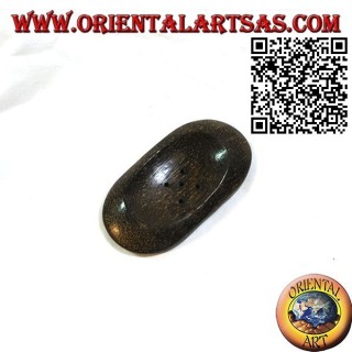 Oriental style oval soap dish in coconut wood