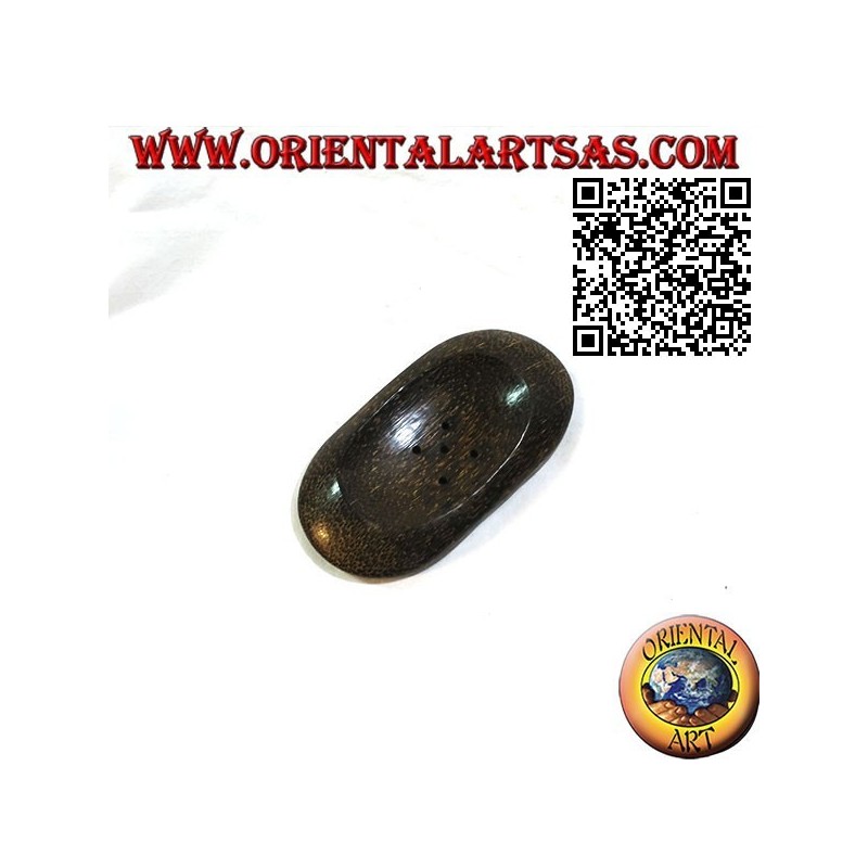 Ovale Seifenschale im orientalischen Stil aus Kokosnussholz