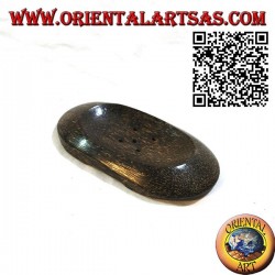 Jabonera ovalada de estilo oriental en madera de coco